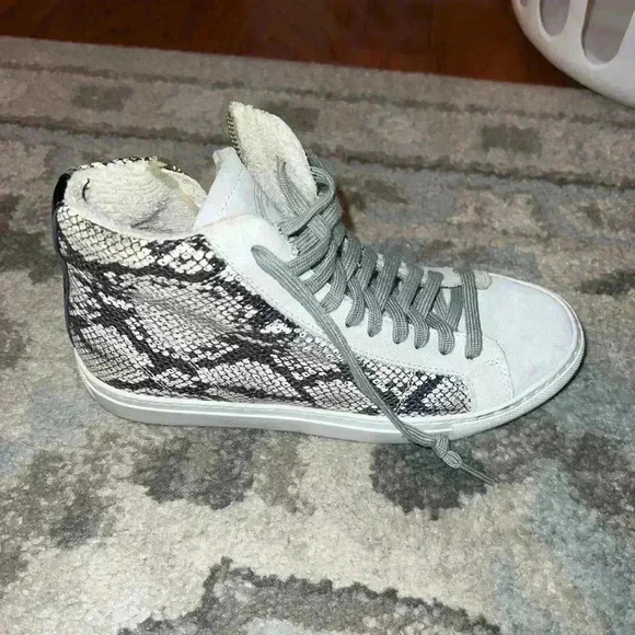 P448 Snakeskin Leather Hightop Sneakers - Picture 4 of 6